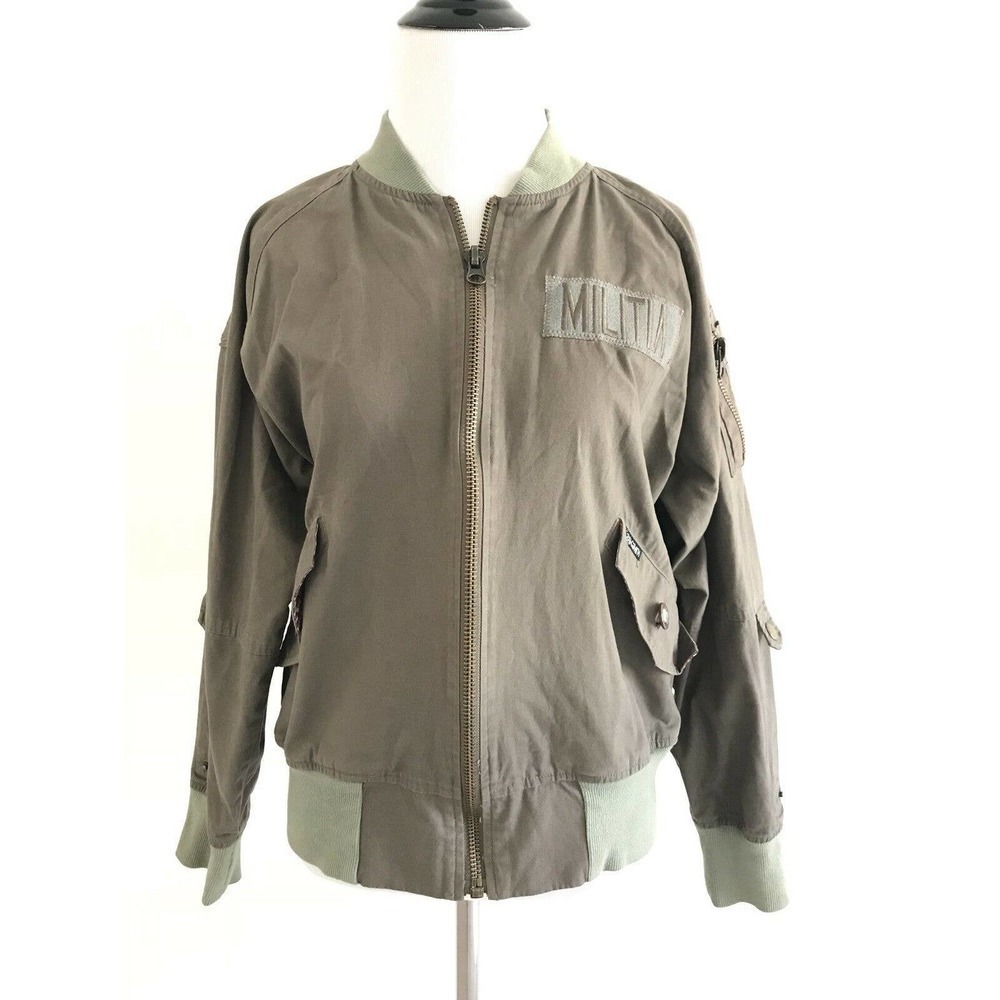 Rocksmith | Womens Size S Militia Bomper Jacket New Money Zip Up Coat Green